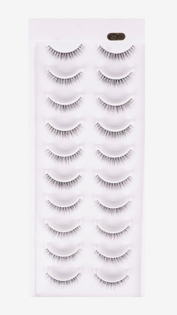 F-30 Natural False Eyelashes – Soft, Wispy & Lightweight Strip Lashes