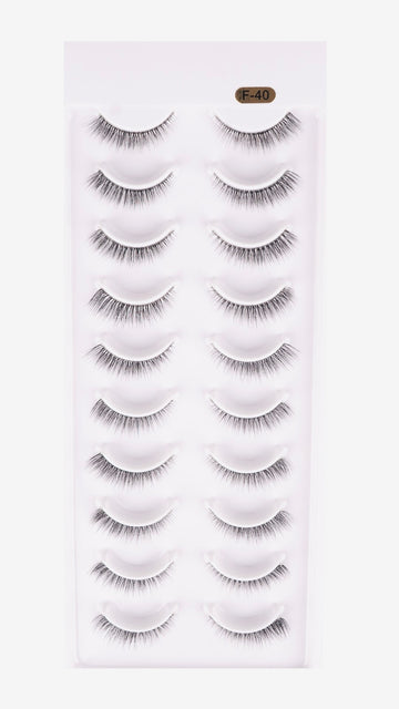 F-40 Natural False Eyelashes – Wispy, Soft & Lightweight Strip Lashes