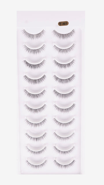 F-M1 Natural False Eyelashes – Soft, Wispy & Lightweight Strip Lashes